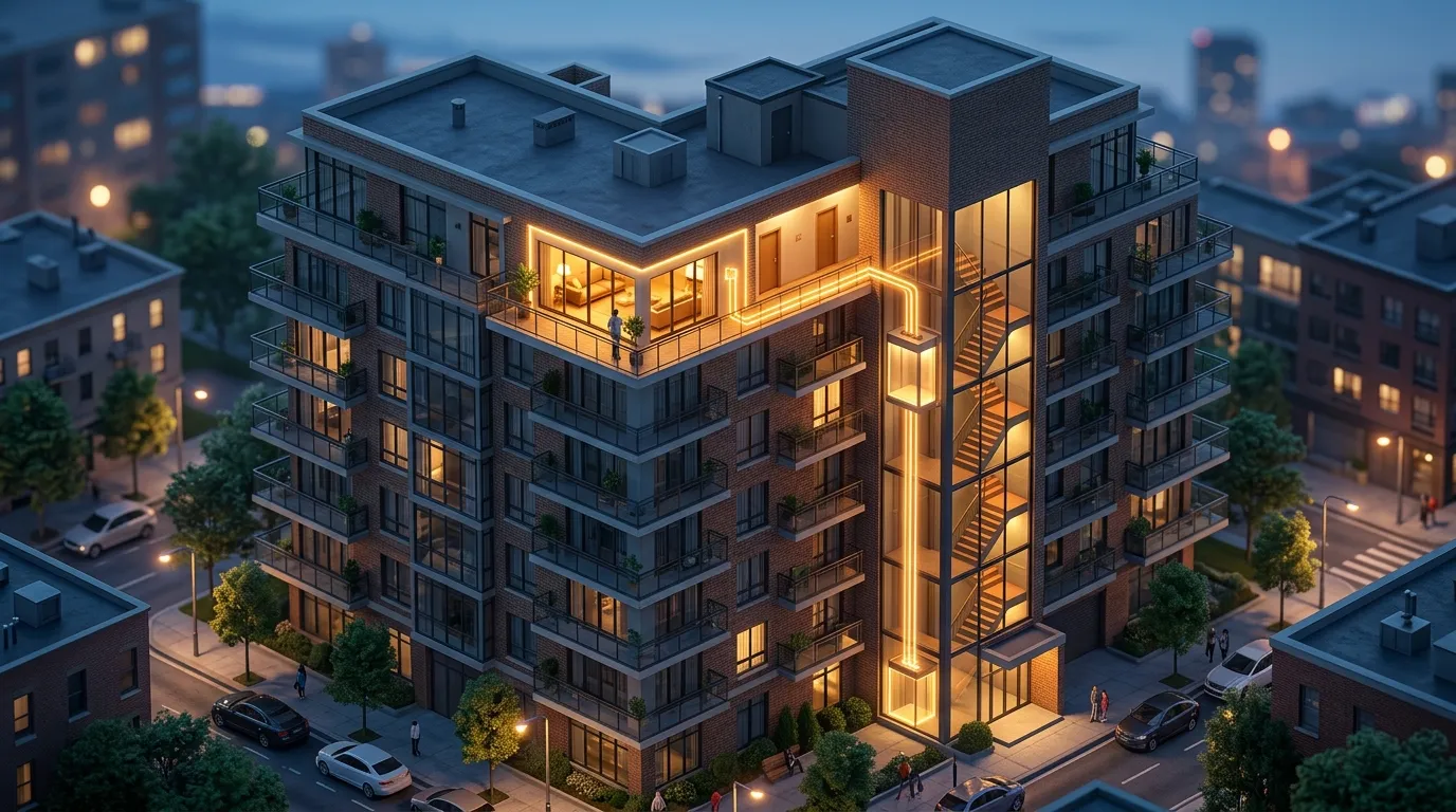 Daire alanına ortak kullanım yerlerinden düşen payın da eklendiği genel brüt alan konsepti.