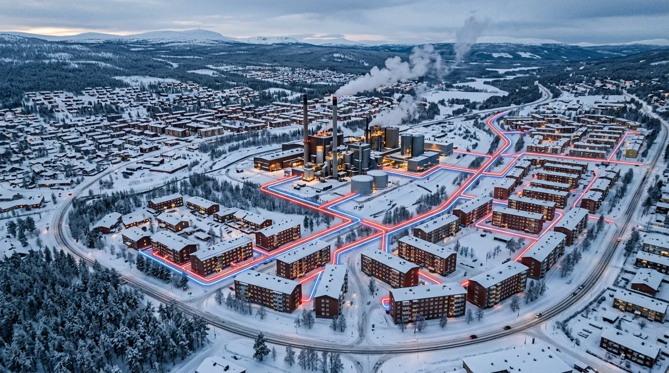 Mahalle ve site ölçeğindeki binalara merkezi bir tesisten sıcak su sağlayan bölgesel sıhhi sıcak su sistemi.