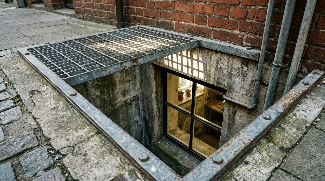 Binaların zemin altında kalan bölümlerine ışık ve hava sağlamak için yapılan kuranglez boşluğu.