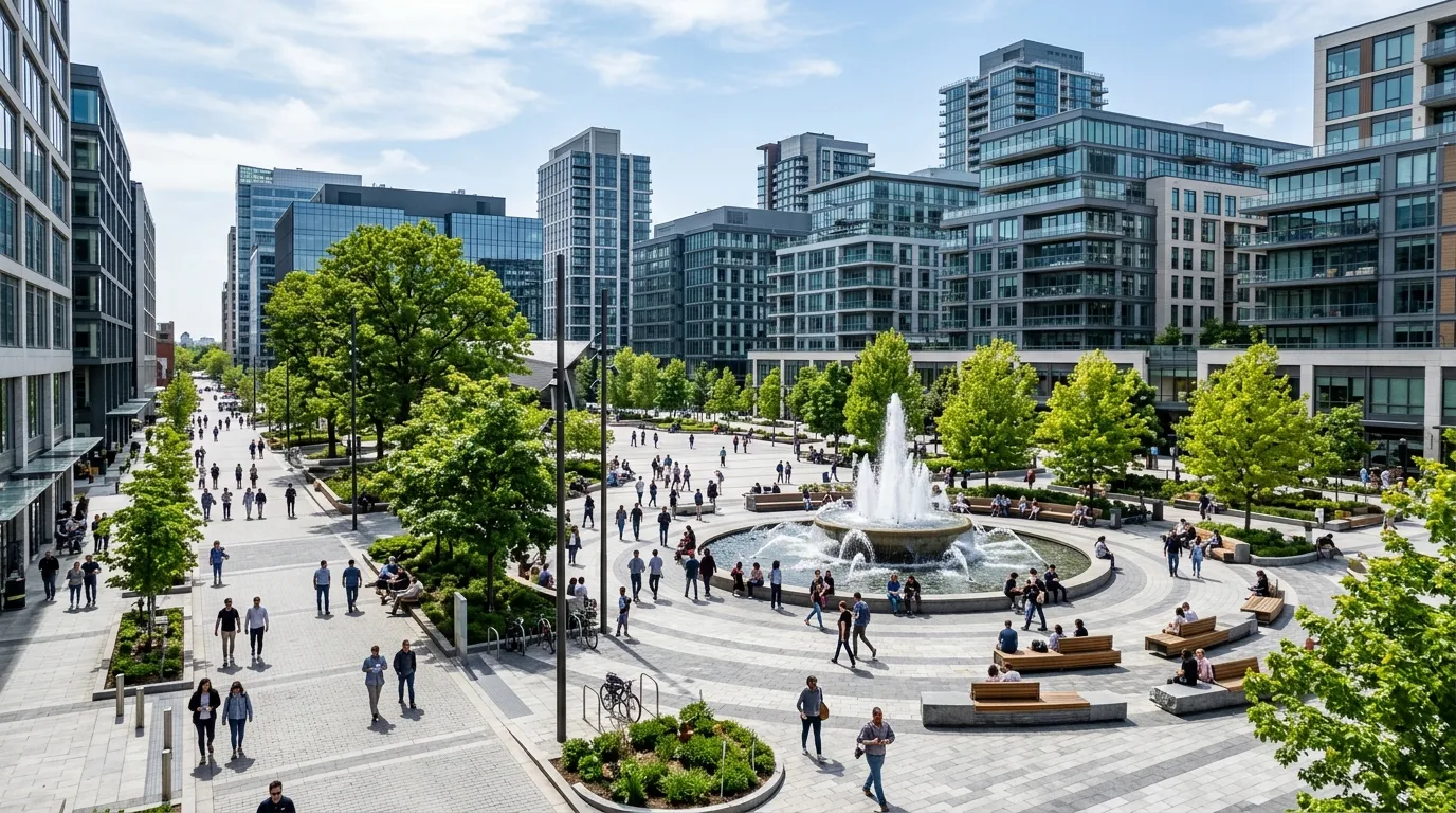 Şehir planlamasında halkın toplanma ve sosyal yaşam ihtiyacını karşılayan kentsel meydan alanı.