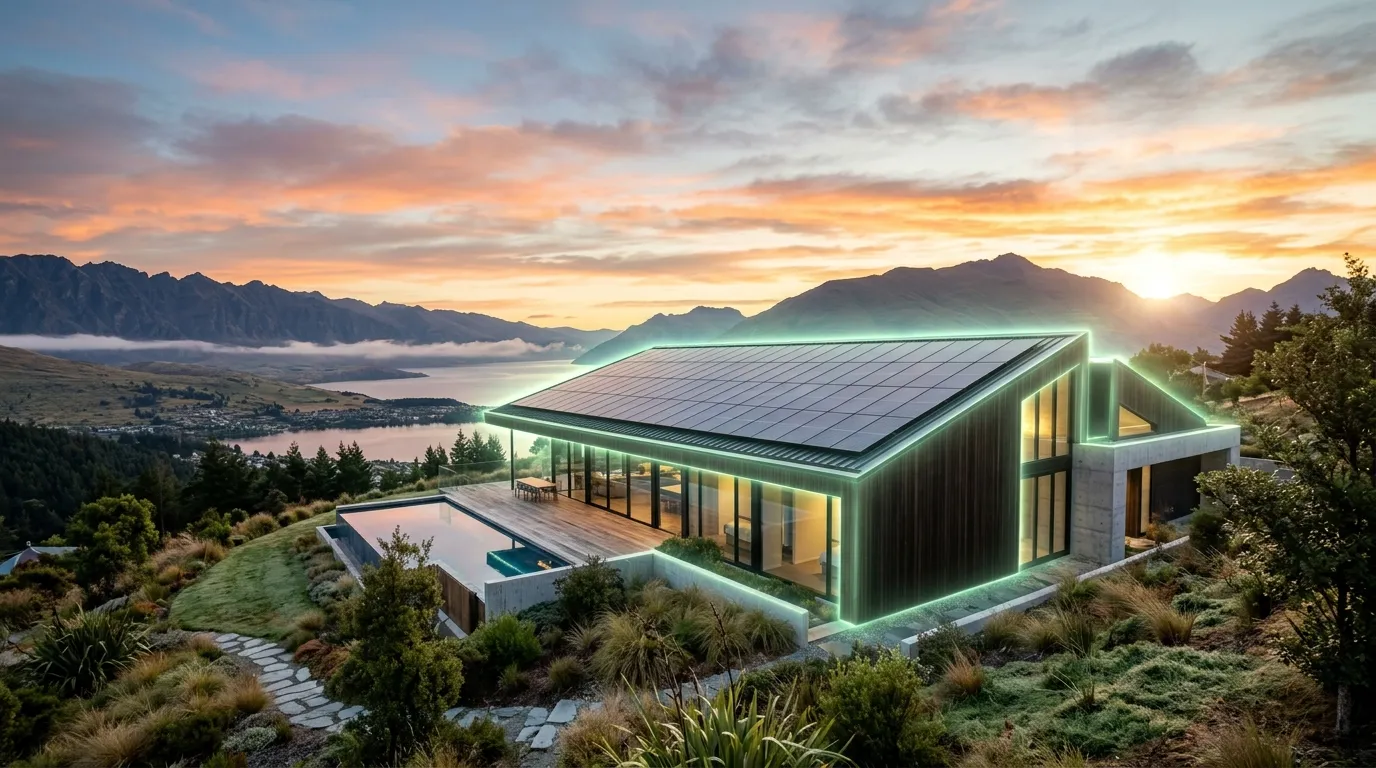 Yüksek yalıtım ve güneş panelleri sayesinde kendi enerjisini üreten doğa dostu, neredeyse sıfır enerjili bina (NSEB).