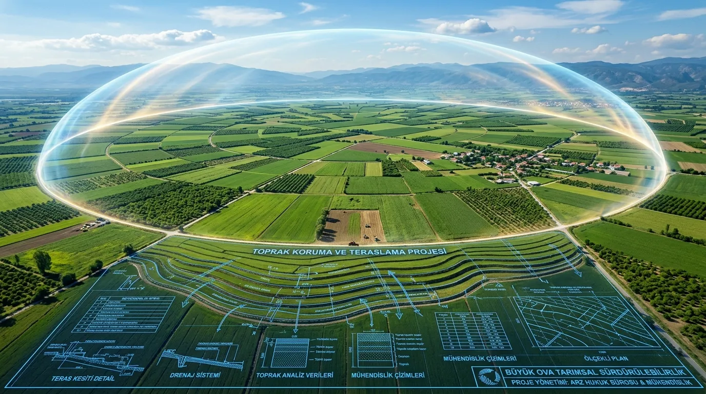 Büyük ova koruma alanı ve toprak koruma projeleri konsept görseli